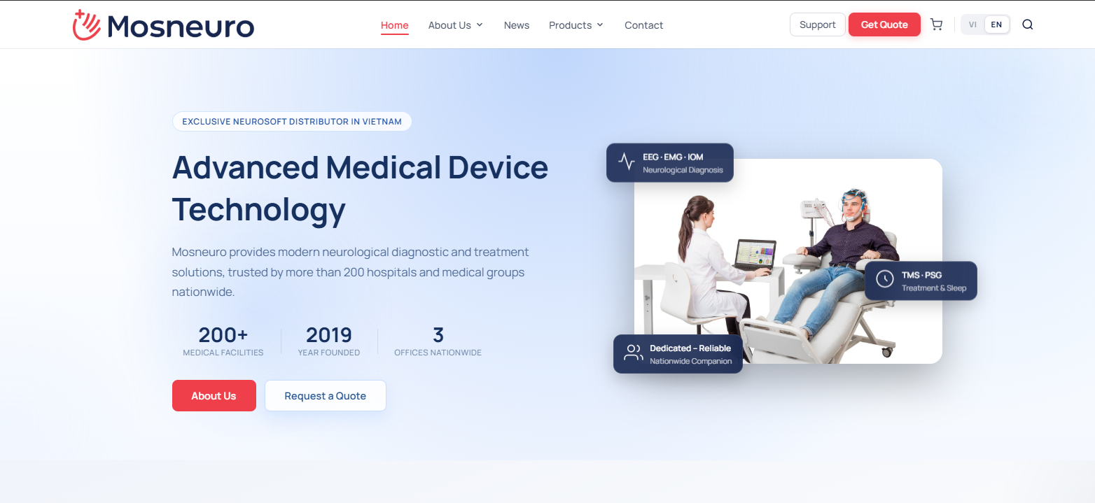 Mosneuro modern website interface